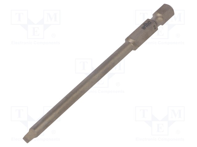 Screwdriver bit; square; #2; Overall len: 90mm