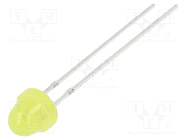 LED; 5mm; yellow; 150÷220mcd; 100°; 20mA; 1.8÷2.6V; Front: convex