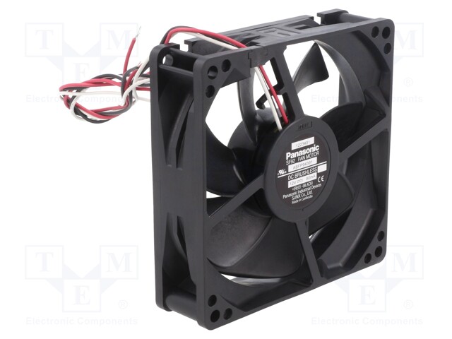 Fan: DC; axial; 12VDC; 92x92x25mm; 57m3/h; 22dBA; ball bearing