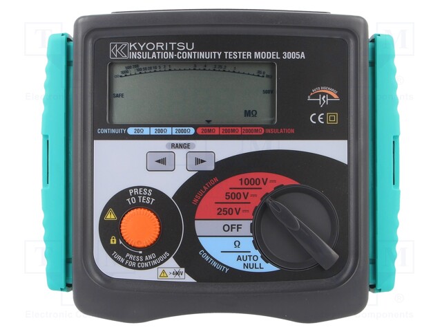 Insulation resistance meter; 250V/500V/1000V; 20M/200M/2000MΩ