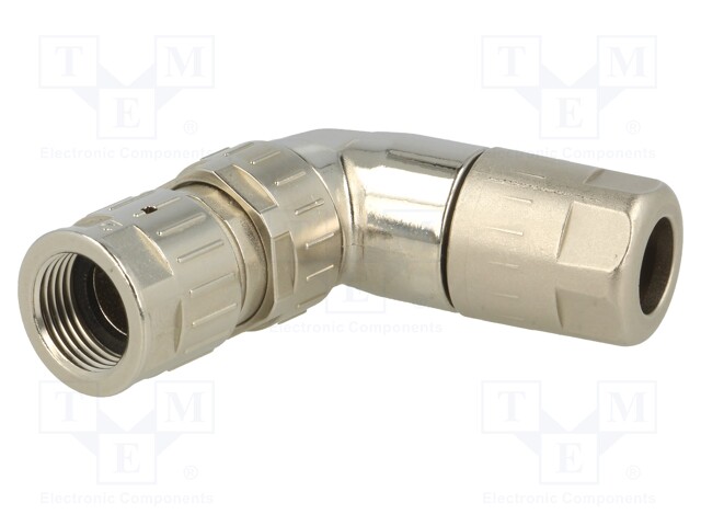 Plug; M12; PIN: 4; female; D code-Ethernet; for cable; crimped; 250V