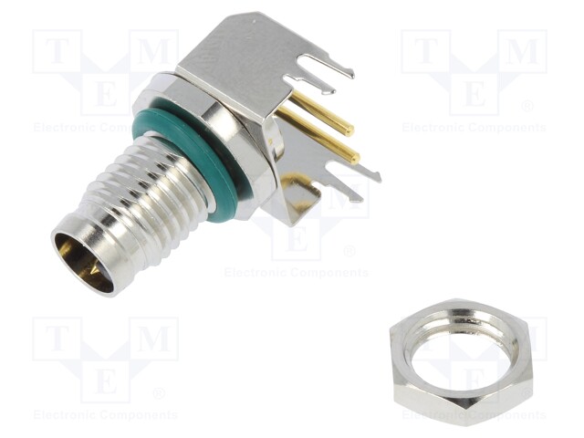 Connector: M8; male; PIN: 2; angled 90°; on PCBs; socket; 4A; 60V