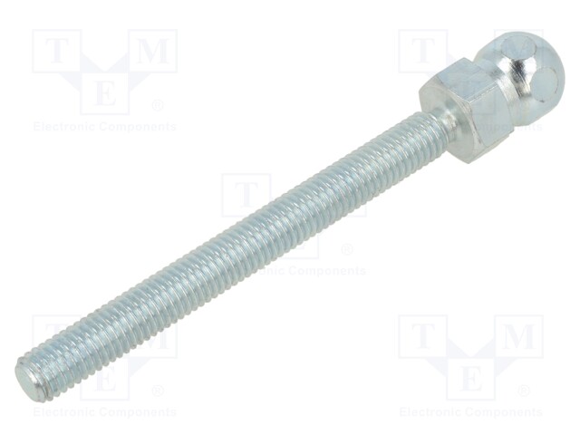 Pin; M8; Plunger mat: steel; Ø: 15mm; Plating: zinc; Thread len: 80mm
