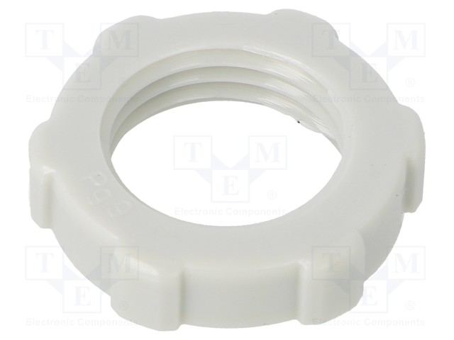 Nut; PG9; polystyrene; D: 5mm; Spanner: 22mm; light grey