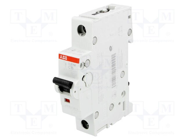 Circuit breaker; 230VAC; Inom: 16A; Poles: 1; DIN; Charact: C; 10kA