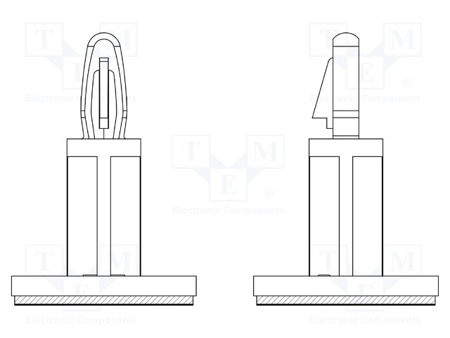 PCB distance; rubber; L: 14mm; self-adhesive,snap fastener