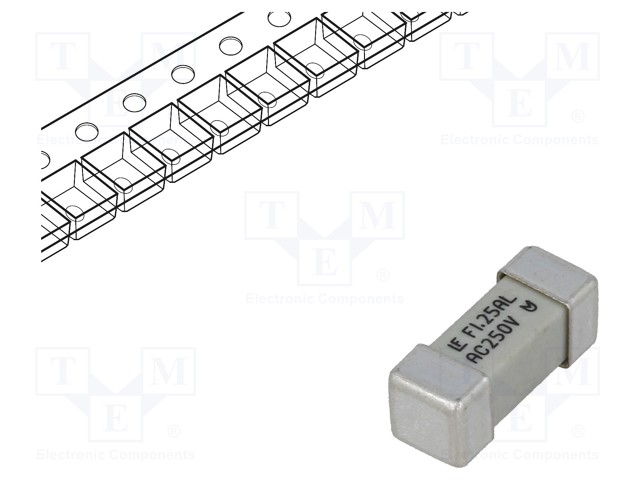 Fuse: fuse; quick blow; 1.25A; 250VAC; SMD; ceramic; 464