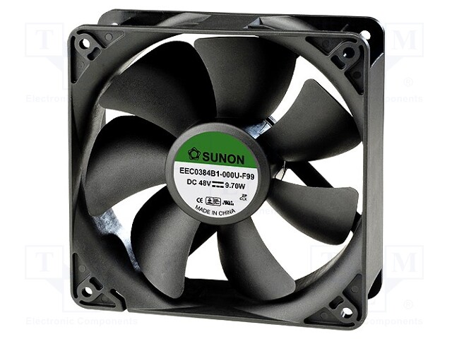 Fan: DC; axial; 48VDC; 120x120x38mm; 234.6m3/h; 48dBA; ball bearing