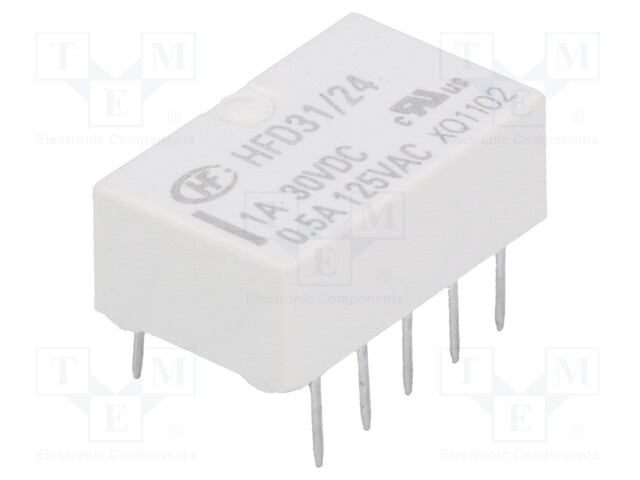 Relay: electromagnetic; DPDT; Ucoil: 24VDC; 0.5A/125VAC; 1A/30VDC