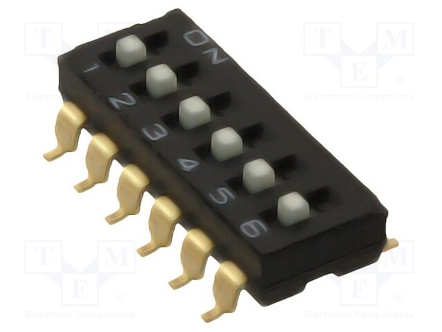 Switch: DIP-SWITCH; Poles number: 6; ON-OFF; 0.025A/24VDC; Pos: 2