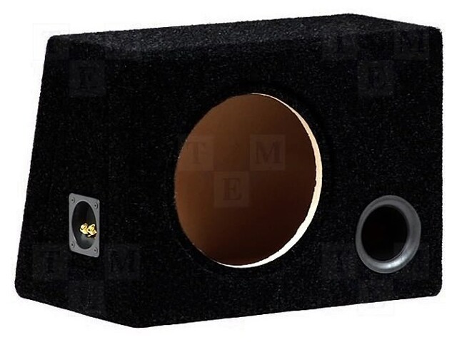 Car loudspeaker enclosure; MDF; black; textil; 35l; 250mm