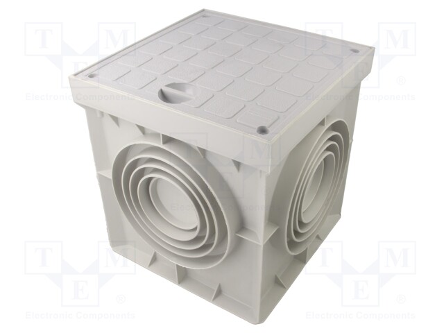 Enclosure: ground drain; X: 195mm; Y: 195mm; Z: 203mm; polypropylene