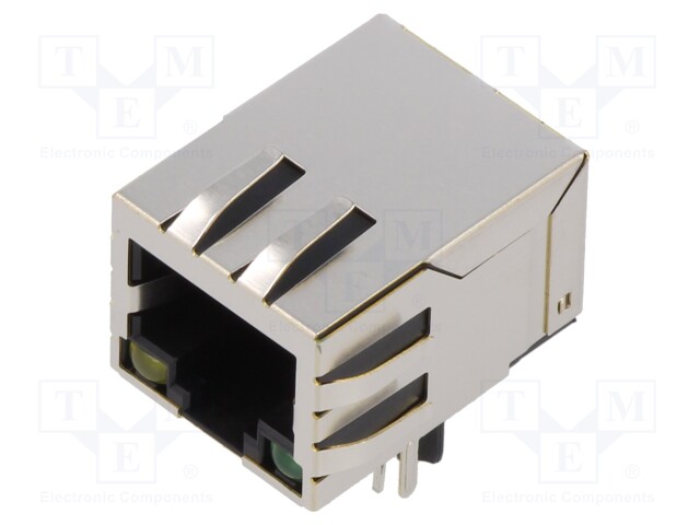 Socket; RJ45; PIN: 8; shielded,with isolation transformer; THT