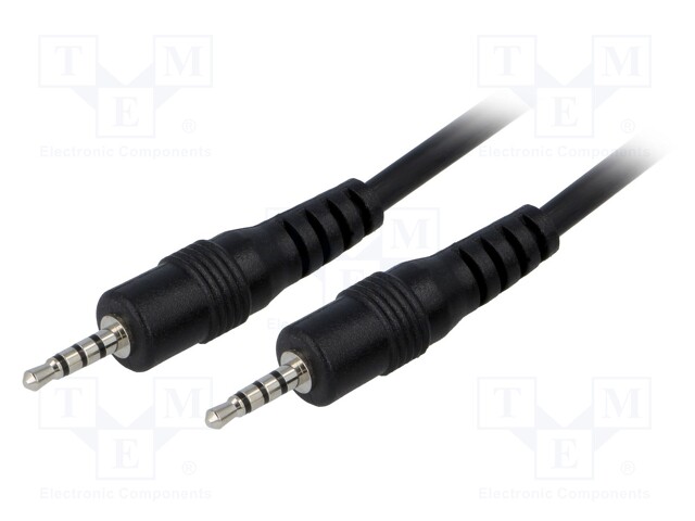 Cable; Jack 2,5mm 4pin plug,both sides; 1.5m