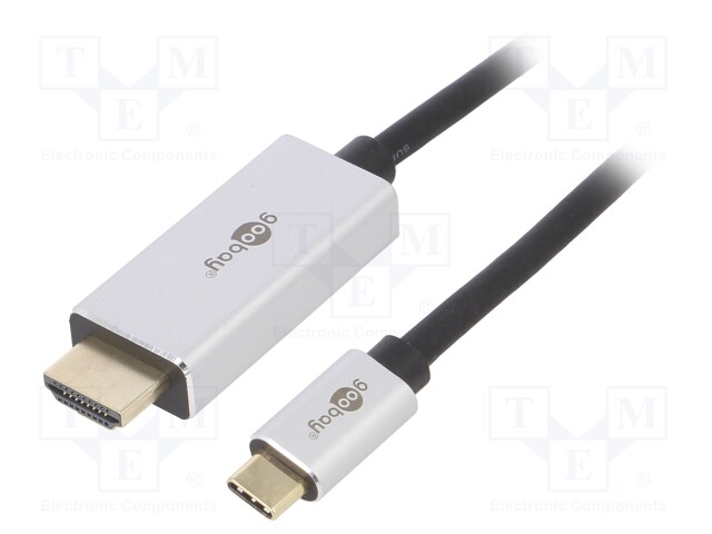 Adapter; HDCP 2.2,HDMI 2.1; HDMI plug,USB C plug; gold-plated