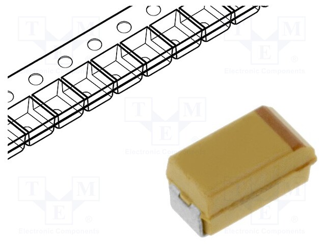 Surface Mount Tantalum Capacitor, 33 µF, 10 V, 1206 [3216 Metric], T491 Series, ± 10%, -55 °C