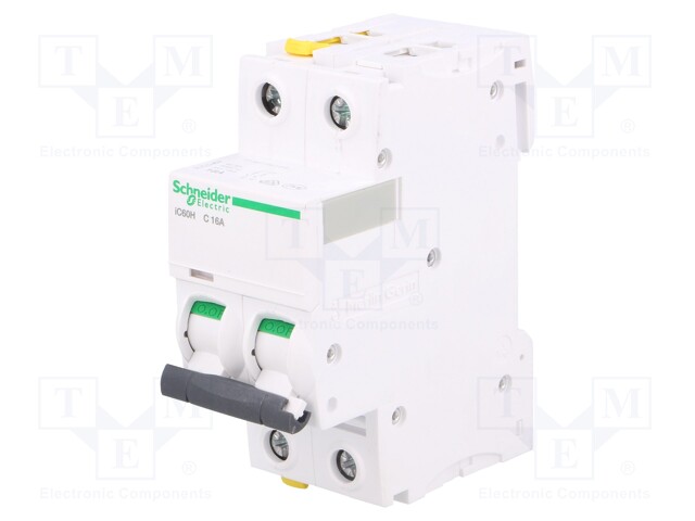 Circuit breaker; 400VAC; Inom: 16A; Poles: 2; DIN; Charact: C; 10kA