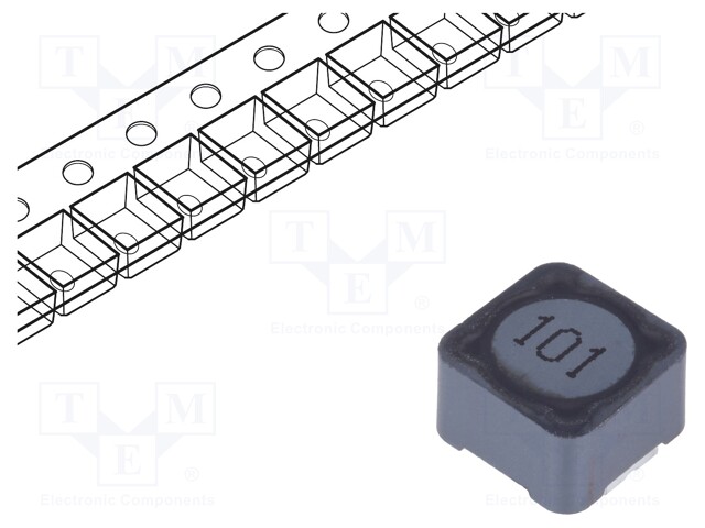 Inductor: wire; SMD; 100uH; 1.7A; 220mΩ; 12x12x8mm; ±20%; -40÷125°C