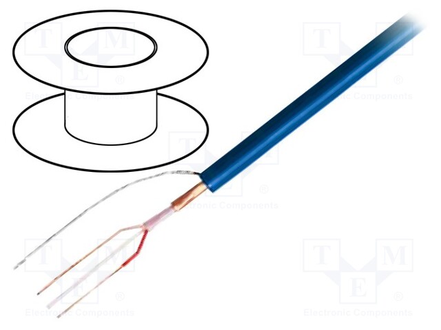 Wire: microphone cable; 2x0,22mm2; blue; OFC; PVC; -15÷70°C; Ø4.8mm