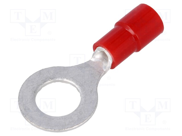 Ring terminal; M6; Ø: 6.4mm; 0.3÷1.65mm2; crimped; for cable; red