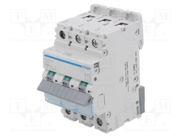 Circuit breaker; 230/400VAC; Inom: 63A; Poles: 3; DIN; Charact: C