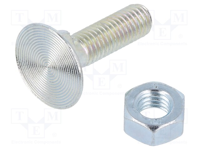 Screw; with double fins,with flange nut; M8x30; 1.25; Head: flat