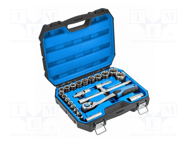 Wrenches set; hex socket,socket spanner; Mounting: 1/2"; 24pcs.