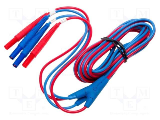 Test lead; 16A; banana plug x2-banana plug x2; insulated; Len: 3m