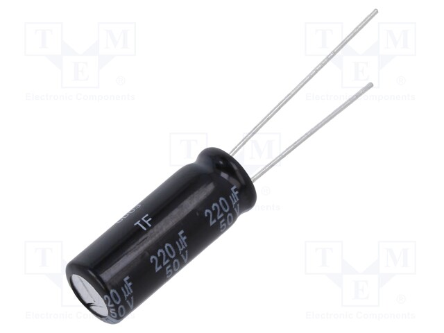 Electrolytic Capacitor, 220 µF, 50 V, FS Series, ± 20%, Radial Leaded, 9000 hours @ 105°C