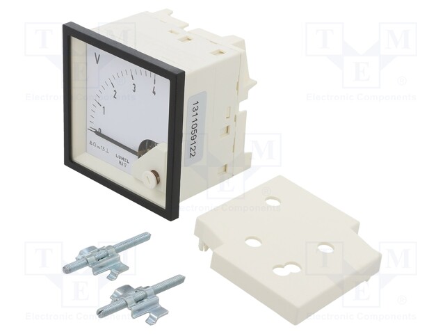 Meter; on panel; analogue; 0÷4V; Class: 1,5; IP52; Length: 61mm; 600V