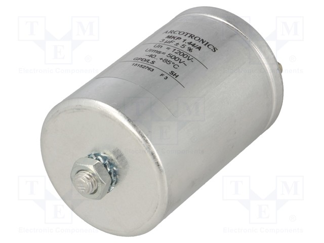 Capacitor: polypropylene; 3uF; Leads: M6 screws; ESR: 2mΩ; C44A