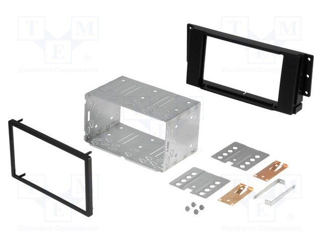 Radio mounting frame; Land Rover; 2 DIN; black