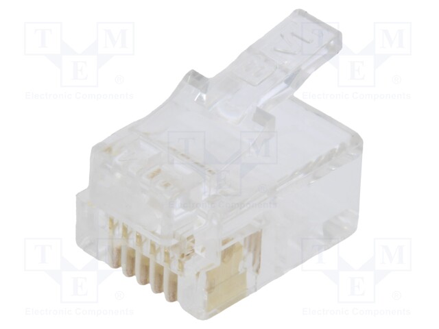 Plug; RJ12; PIN: 6; Layout: 6p6c; for cable; IDC,crimped