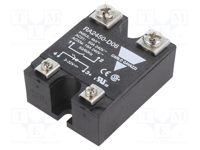 Relay: solid state; Ucntrl: 3÷32VDC; 50A; 24÷280VAC; -20÷70°C