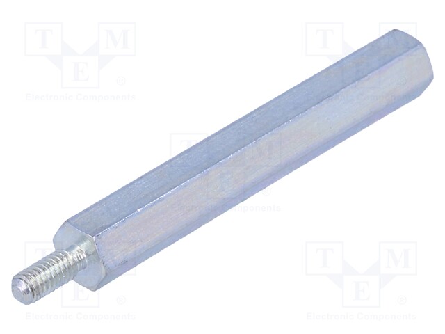 Screwed spacer sleeve; Int.thread: M2,5; 35mm; Ext.thread: M2,5