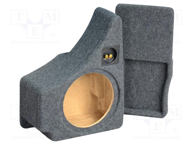 Car loudspeaker enclosure; MDF; gray melange; textil; 15l; 250mm