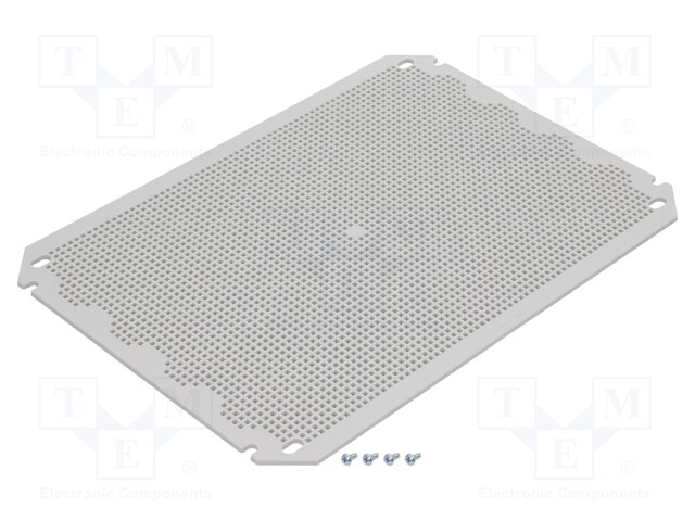 Mounting plate; plastic; perforated