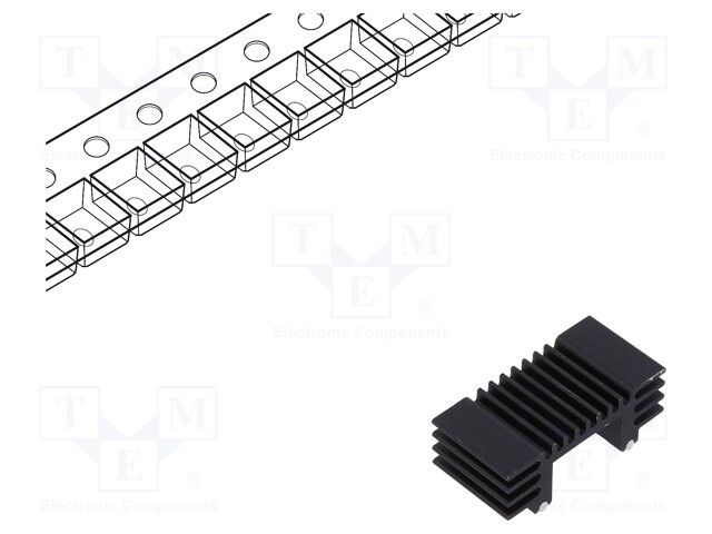 Heatsink: extruded; TO252,TO263; black; L: 12.7mm; W: 25.91mm