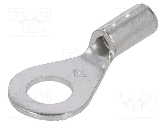 Ring terminal; M4; crimped; for cable; non-insulated; copper