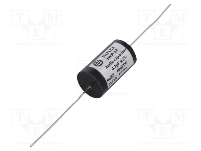 Capacitor: polypropylene; 4.7uF; 400VDC; ±2%; Ø20.4x35mm; -25÷85°C