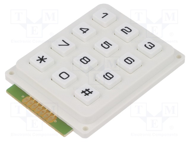 Keypad: plastic; No.of butt: 12; none; plastic; 200mΩ; 1N; 20mA