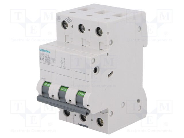 Circuit breaker; 400VAC; Inom: 10A; Poles: 3; DIN; Charact: B; 6kA