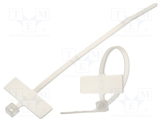 Cable tie; with label; L: 100mm; W: 2.5mm; polyamide; natural