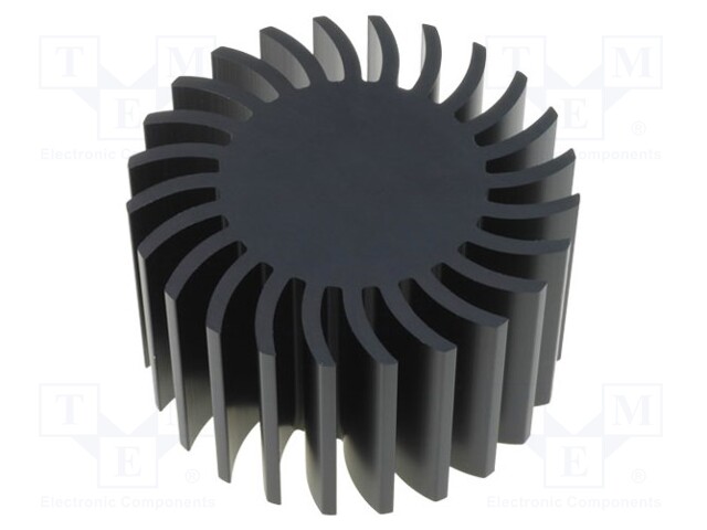 Heatsink; LED; Ø: 85mm; H: 50mm; Colour: black