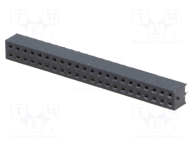 Socket; pin strips; female; PIN: 44; straight; 2mm; THT; 2x22