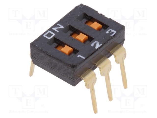 Switch: DIP-SWITCH; Poles number: 3; ON-OFF; 0.025A/24VDC; Pos: 2