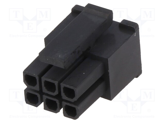 Plug; wire-board; female; MF30; 3mm; PIN: 6; w/o contacts; for cable