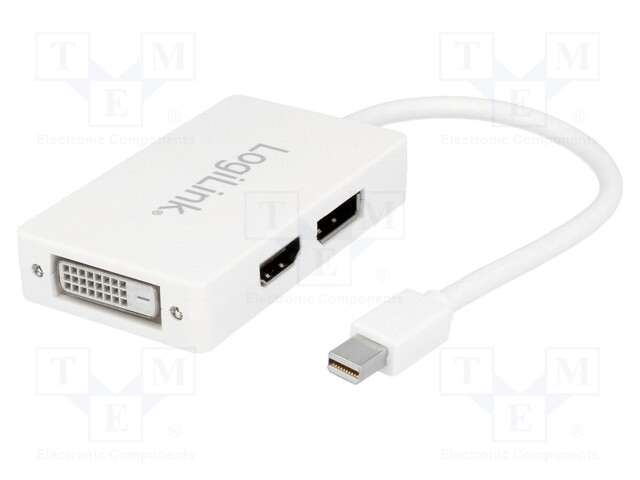 Adapter; DVI 1.0,DisplayPort 1.1a; Colour: white