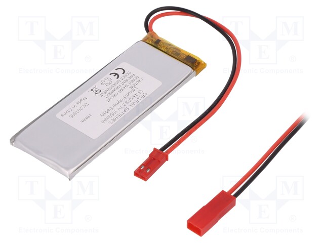 Re-battery: Li-Po; 3.7V; 1050mAh; Leads: cables; 4.3x30x78mm