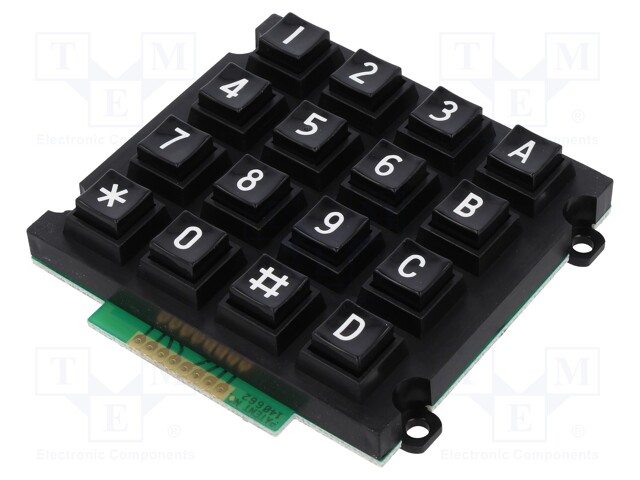 Keypad: plastic; No.of butt: 16; none; plastic; 200mΩ; 1.5N; 20mA